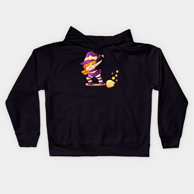 Dabbing Kawaii Witch Kids Hoodie by LyddieDoodles